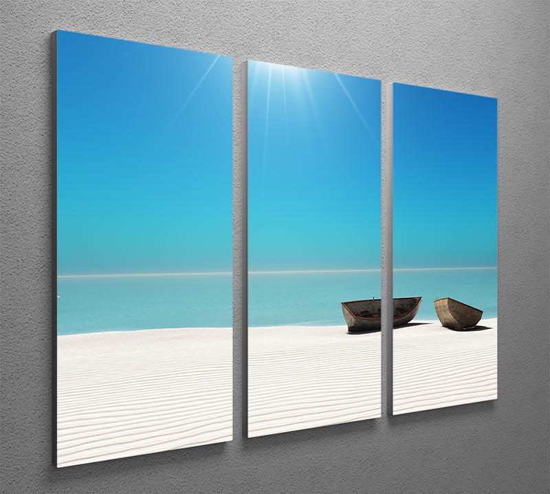 Hot Sun on White Sand 3 Split Panel Canvas Print - Canvas Art Rocks - 2