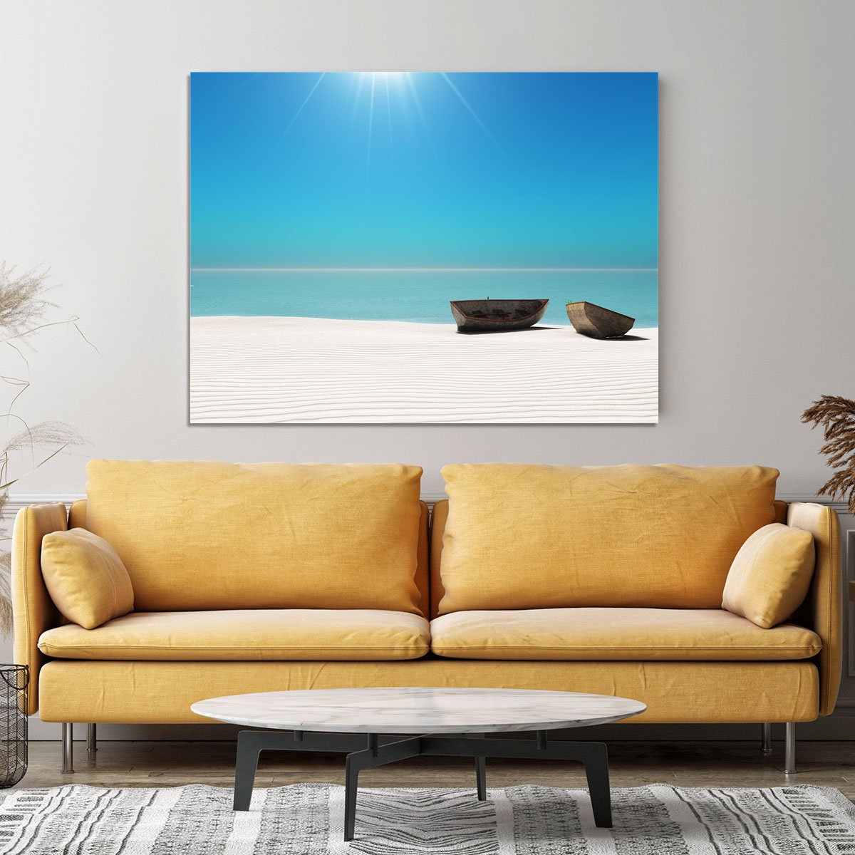 Hot Sun on White Sand Canvas Print or Poster