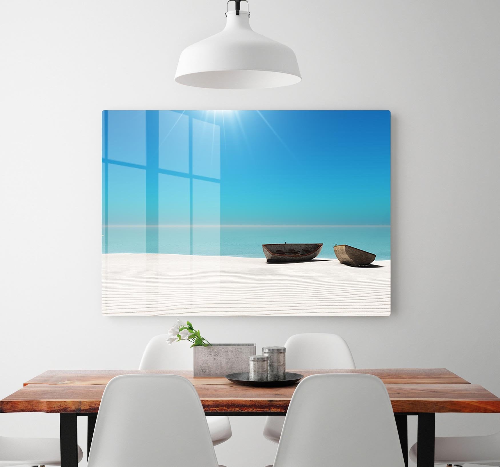 Hot Sun on White Sand HD Metal Print - Canvas Art Rocks - 2