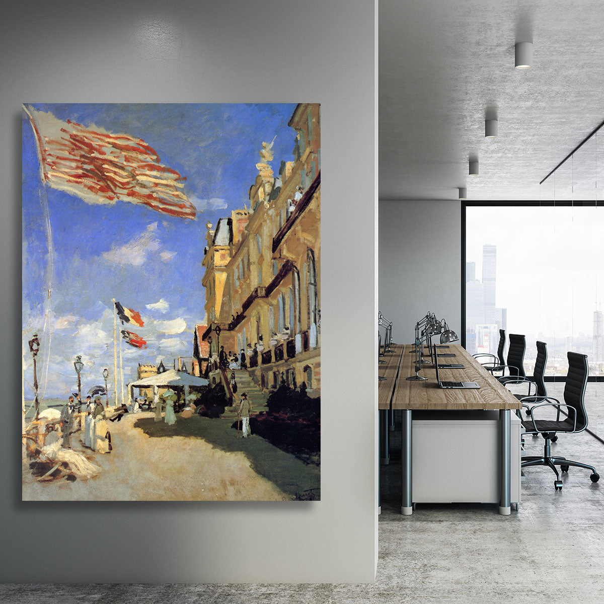 Hotel de Roches Noires a Trouville by Monet Canvas Print or Poster - Canvas Art Rocks - 3