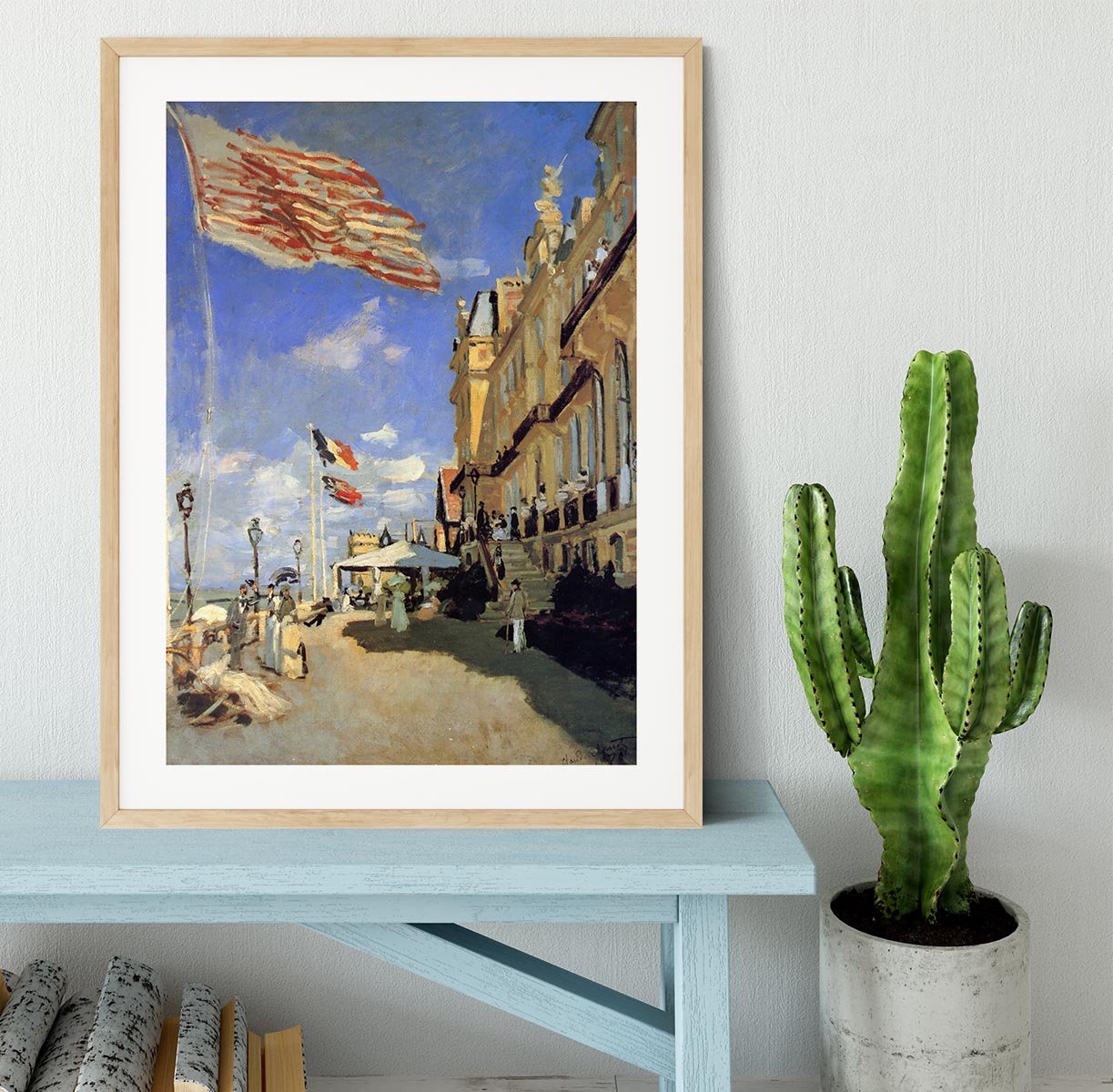 Hotel de Roches Noires a Trouville by Monet Framed Print - Canvas Art Rocks - 3
