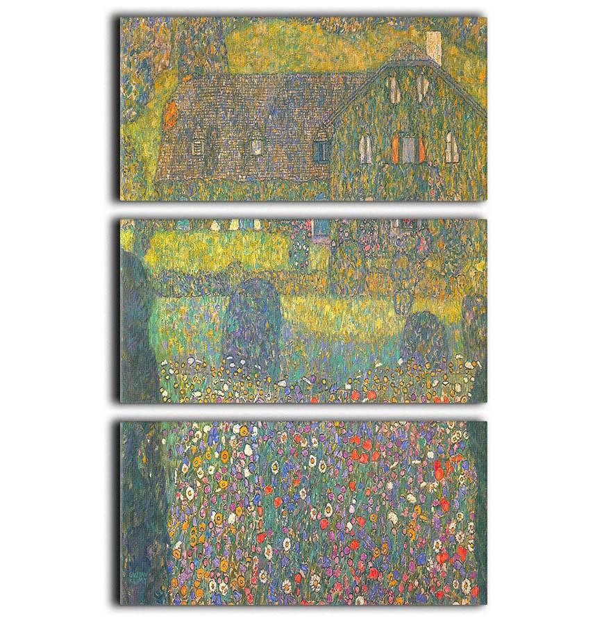 House in Attersee by Klimt 3 Split Panel Canvas Print - Canvas Art Rocks - 1