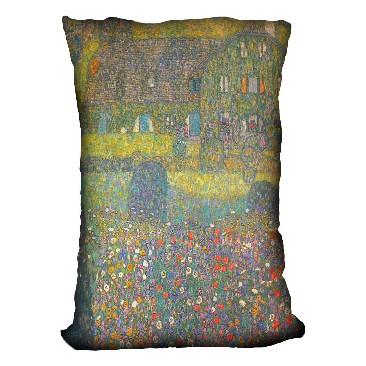 House in Attersee by Klimt Throw Pillow