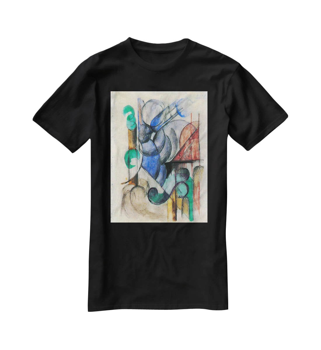 House in abstract landscape by Franz Marc T-Shirt - Canvas Art Rocks - 1