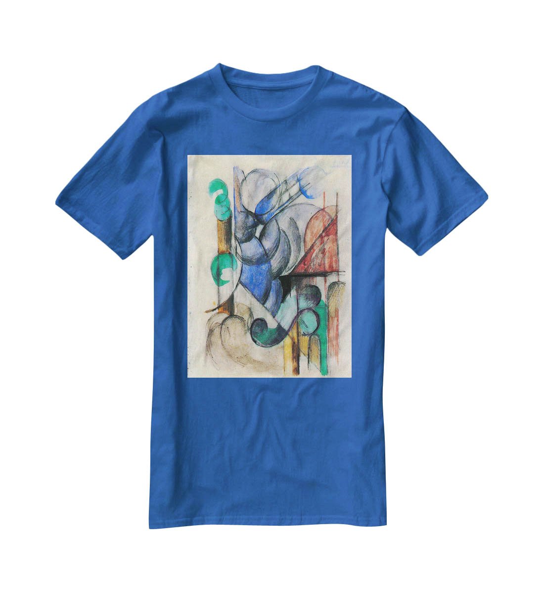 House in abstract landscape by Franz Marc T-Shirt - Canvas Art Rocks - 2