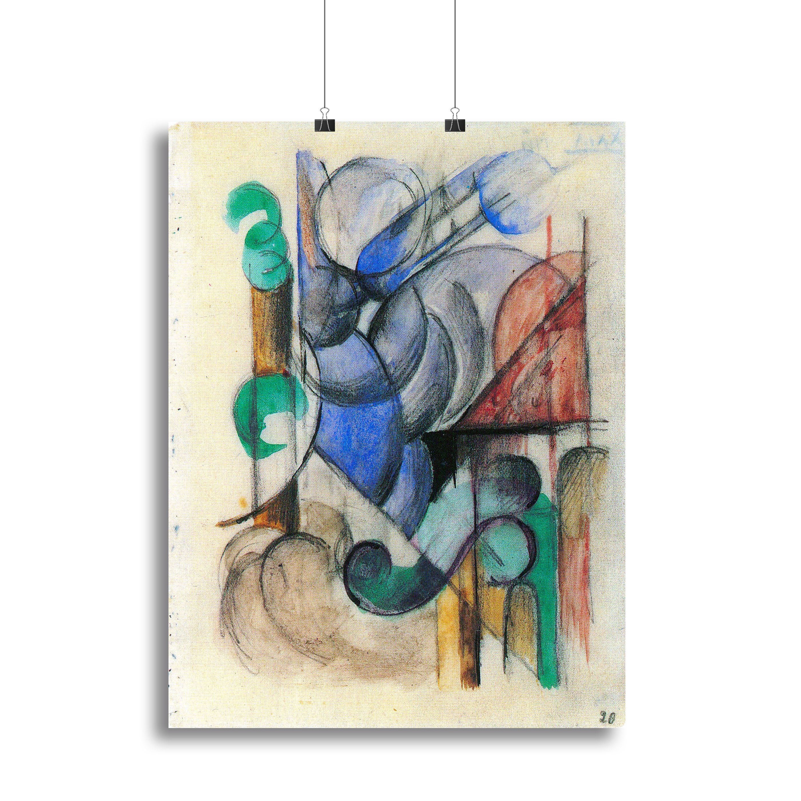 House in abstract landscape by Franz Marc Canvas Print or Poster