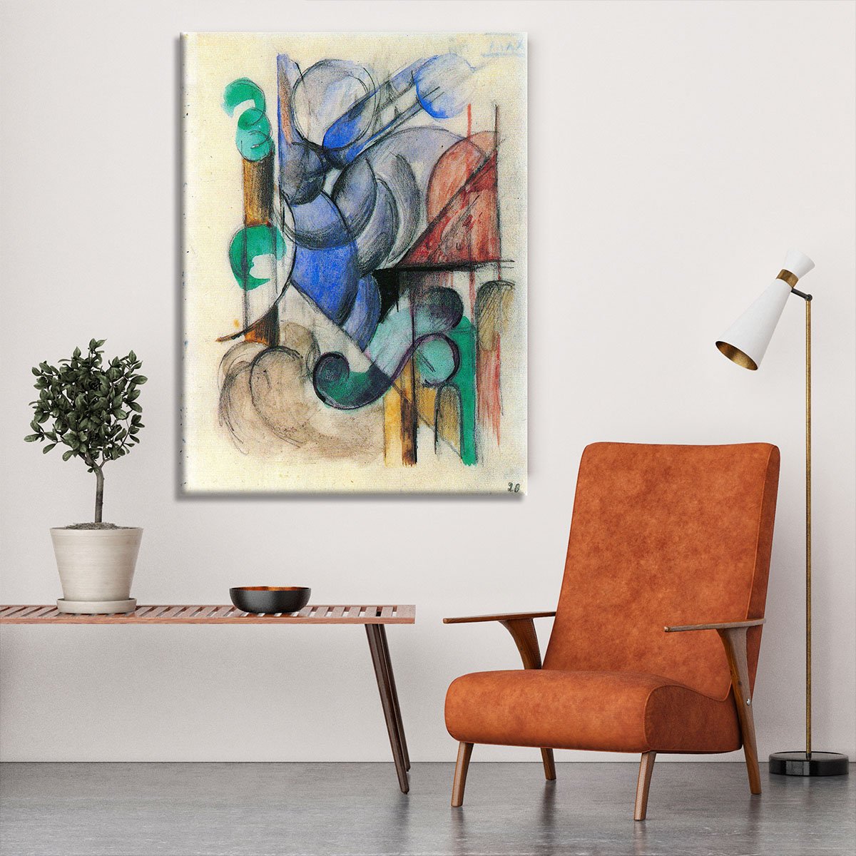 House in abstract landscape by Franz Marc Canvas Print or Poster
