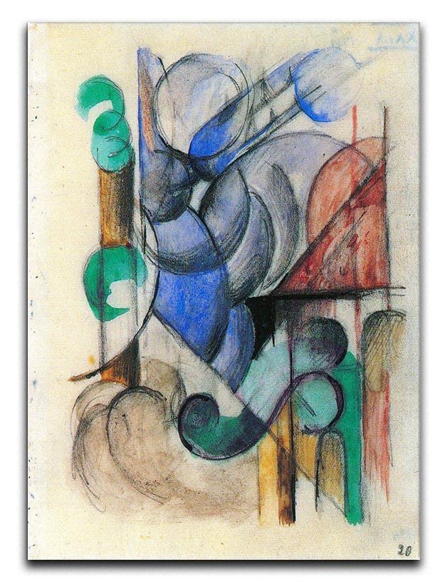 House in abstract landscape by Franz Marc Canvas Print or Poster  - Canvas Art Rocks - 1