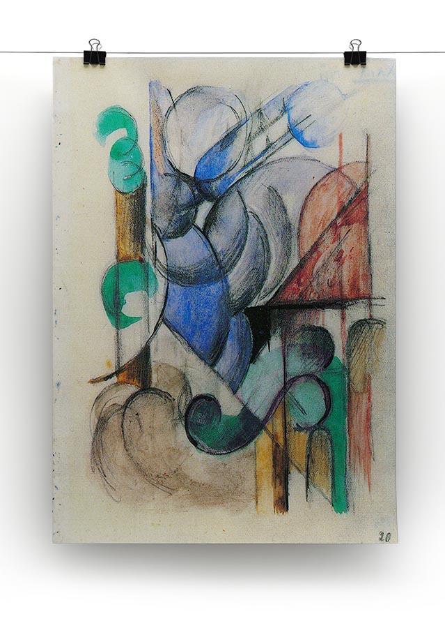 House in abstract landscape by Franz Marc Canvas Print or Poster - Canvas Art Rocks - 2