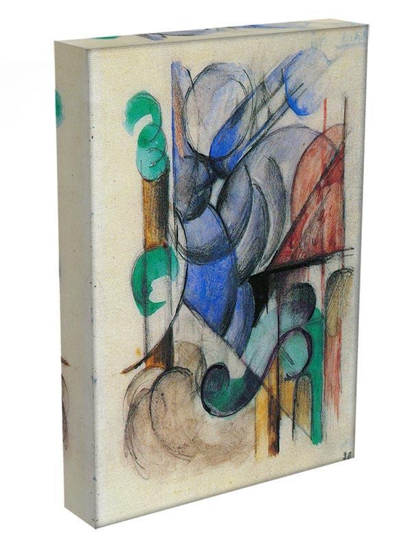 House in abstract landscape by Franz Marc Canvas Print or Poster - Canvas Art Rocks - 3
