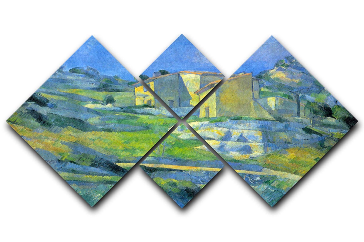House in the Provence by Cezanne 4 Square Multi Panel Canvas - Canvas Art Rocks - 1