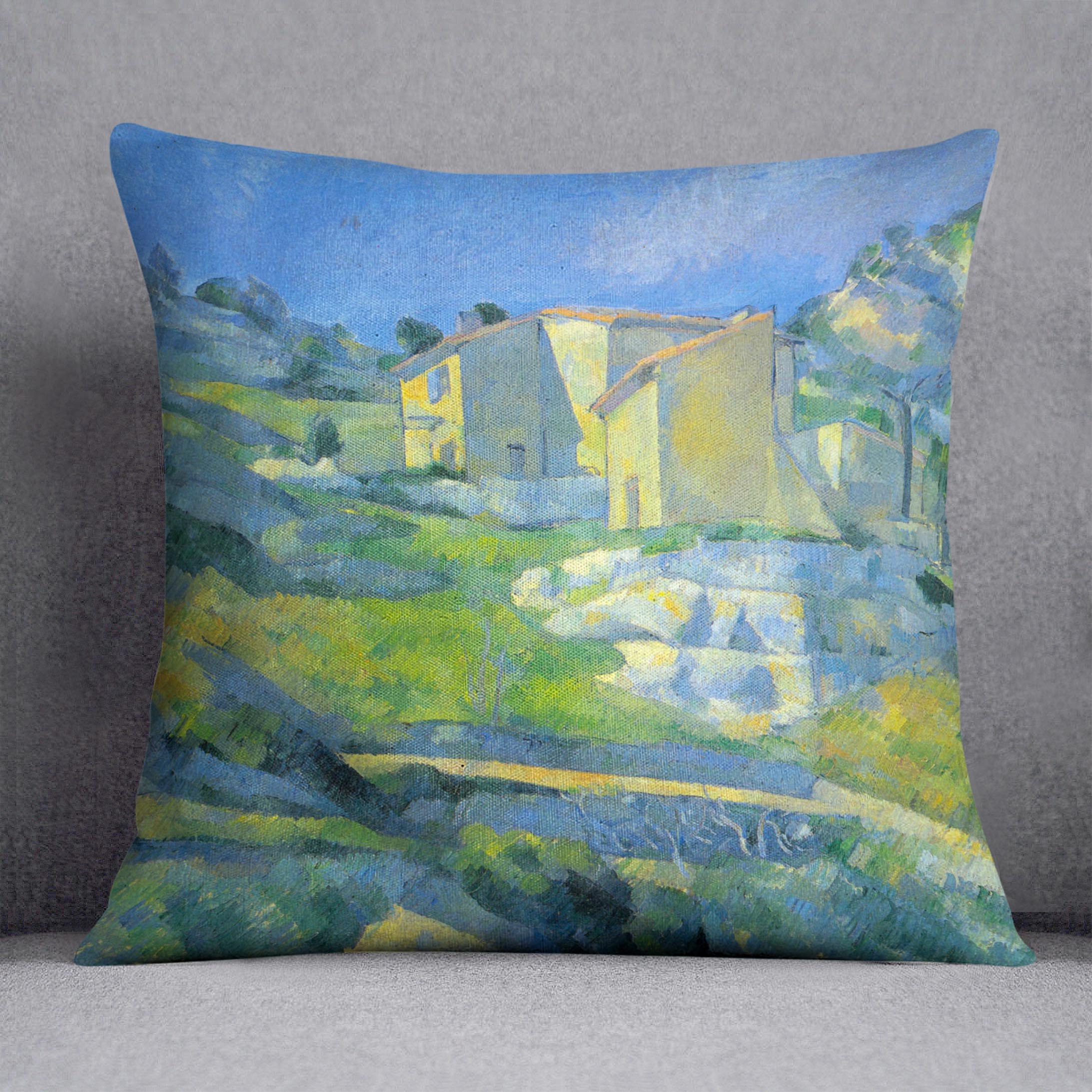 House in the Provence by Cezanne Cushion - Canvas Art Rocks - 1