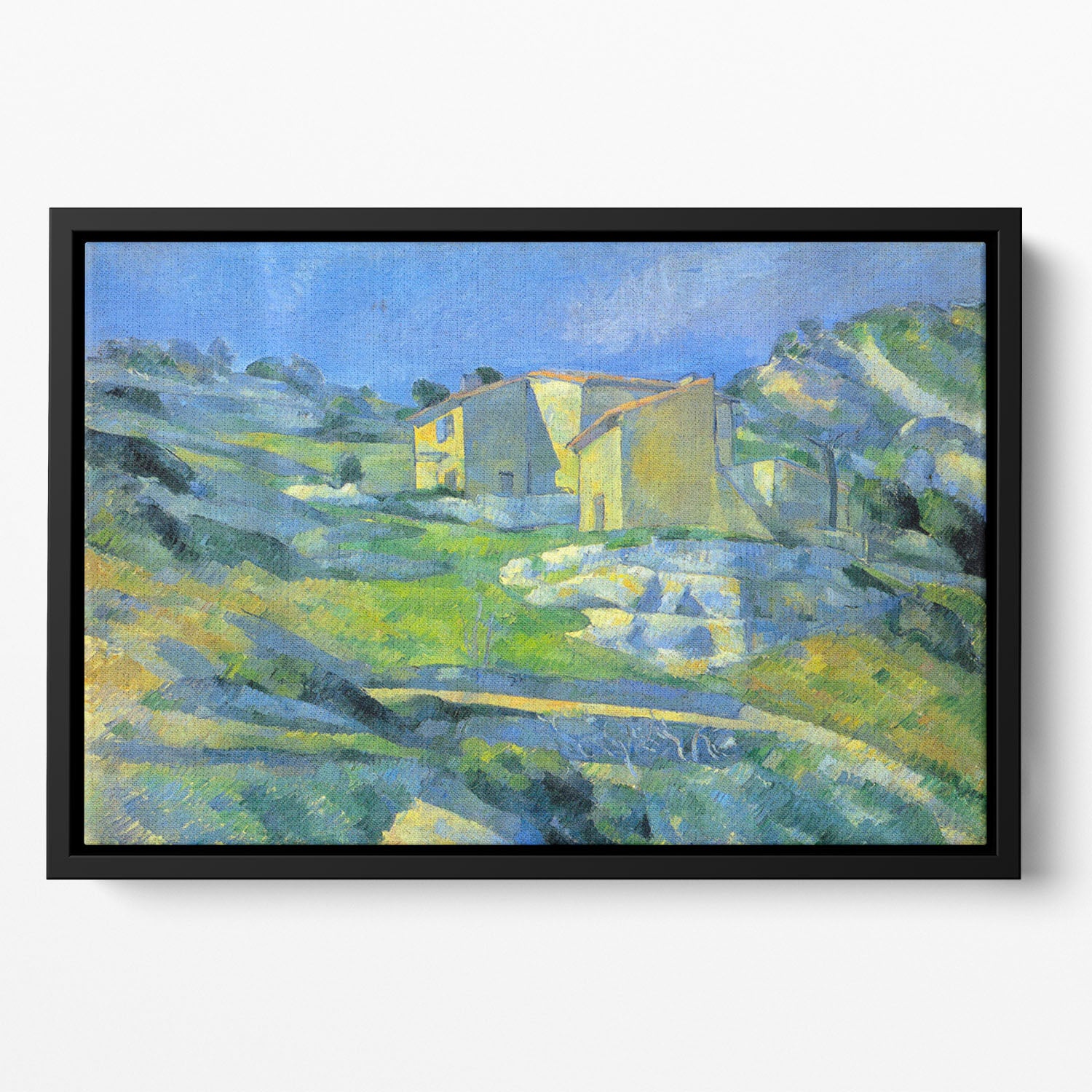 House in the Provence by Cezanne Floating Framed Canvas - Canvas Art Rocks - 2