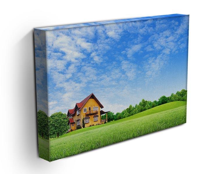 House on green field Canvas Print or Poster - Canvas Art Rocks - 3