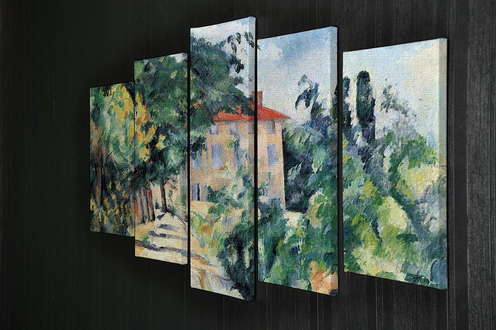 House with Red Roof by Cezanne 5 Split Panel Canvas - Canvas Art Rocks - 2