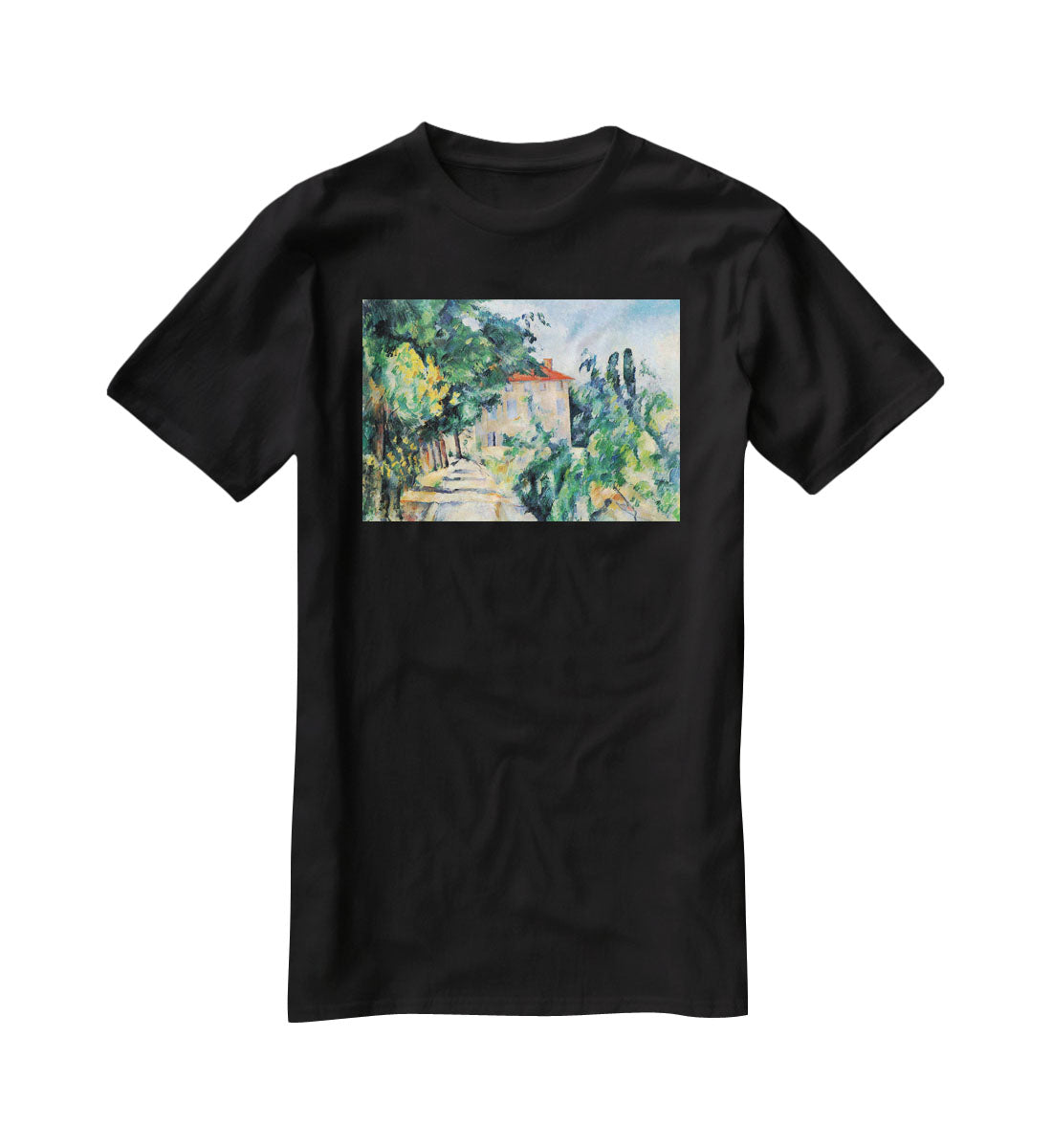 House with Red Roof by Cezanne T-Shirt - Canvas Art Rocks - 1
