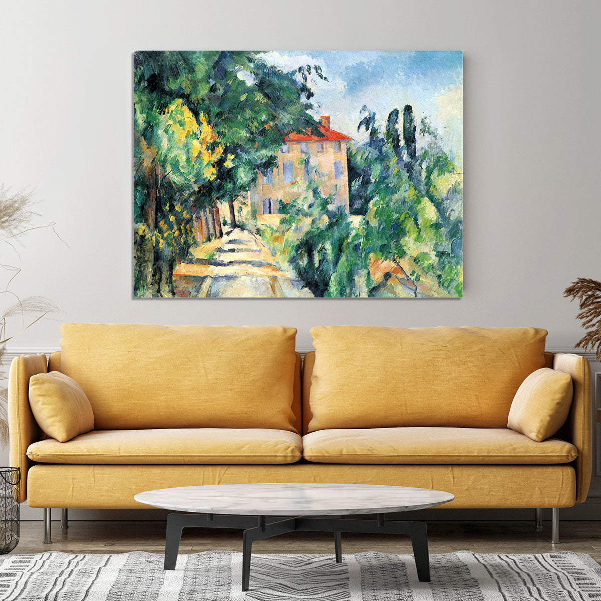 House with Red Roof by Cezanne Canvas Print or Poster - Canvas Art Rocks - 4