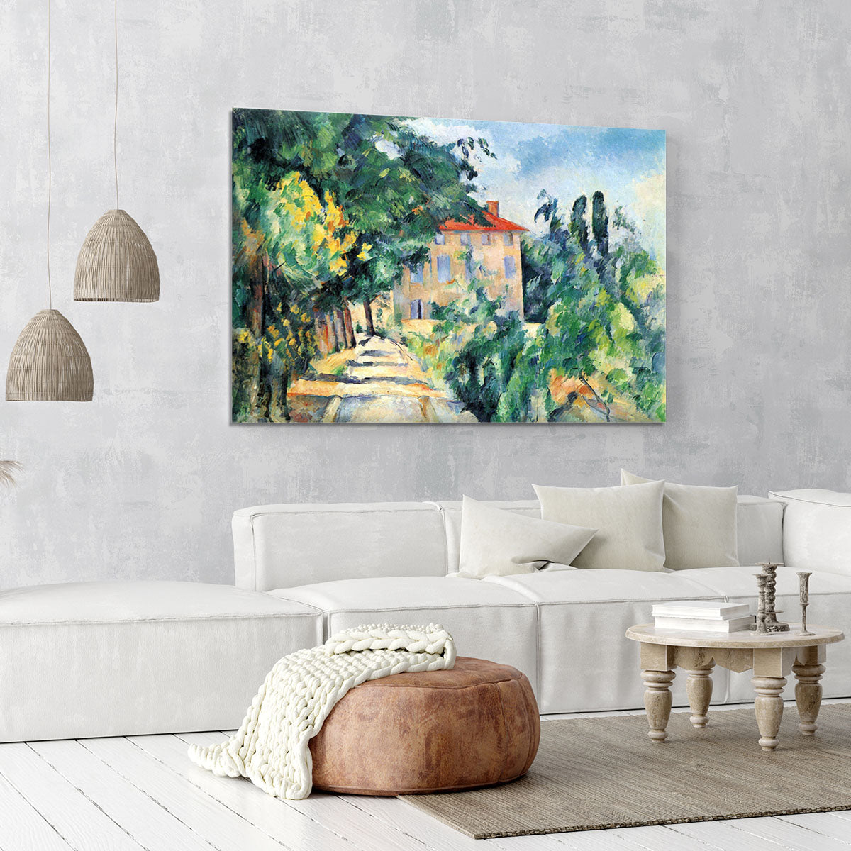 House with Red Roof by Cezanne Canvas Print or Poster - Canvas Art Rocks - 6