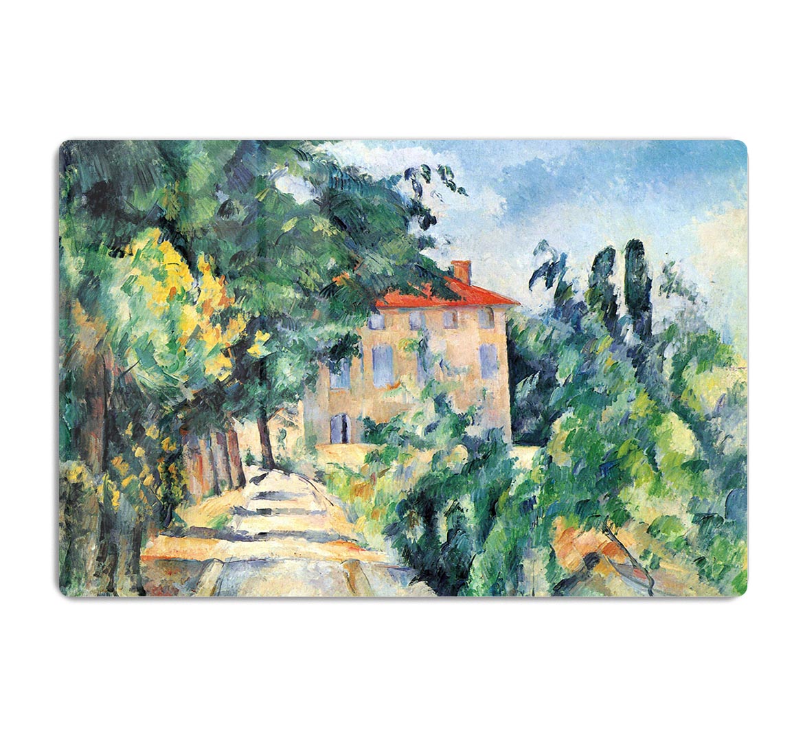 House with Red Roof by Cezanne Acrylic Block - Canvas Art Rocks - 1