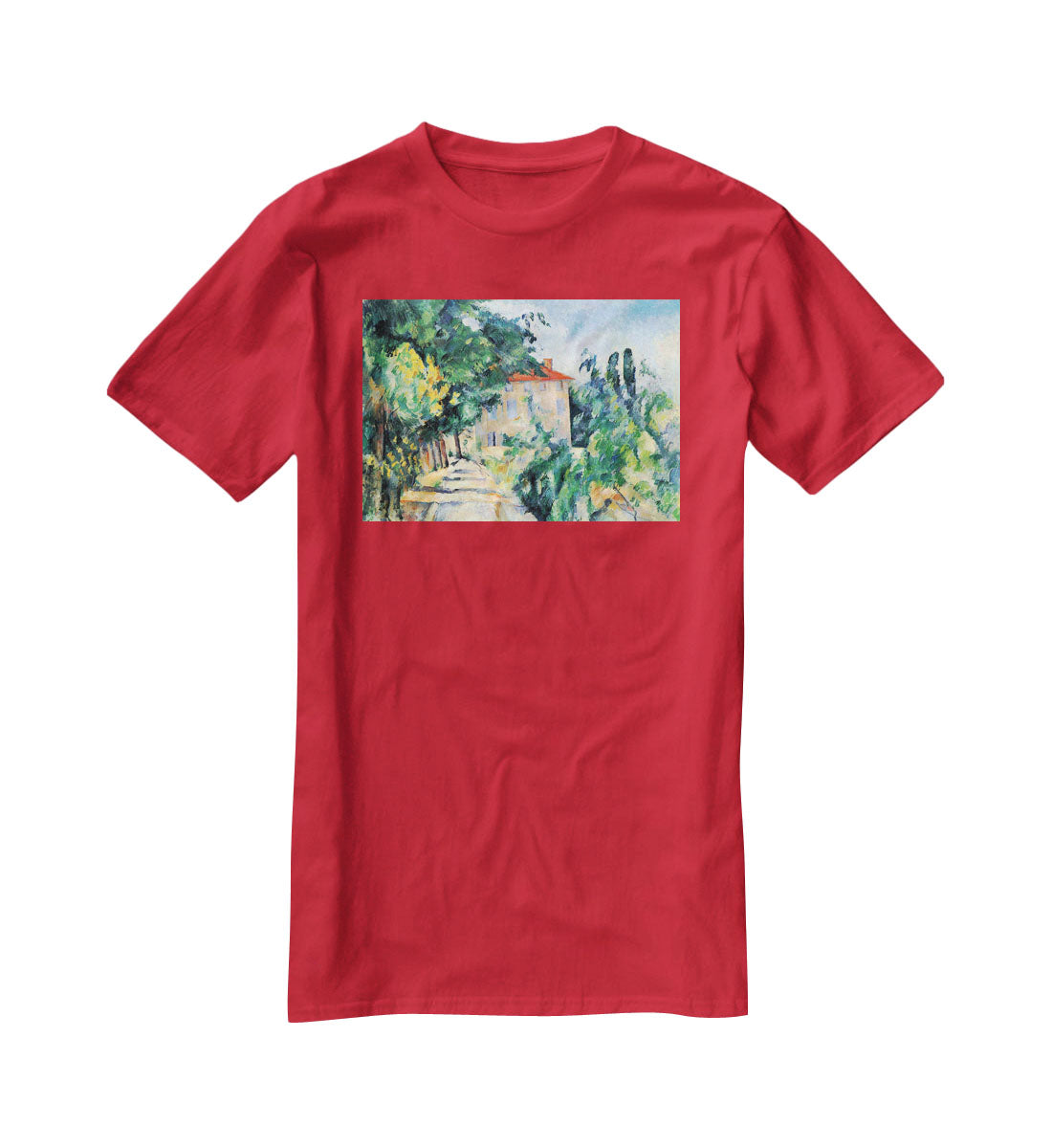 House with Red Roof by Cezanne T-Shirt - Canvas Art Rocks - 4