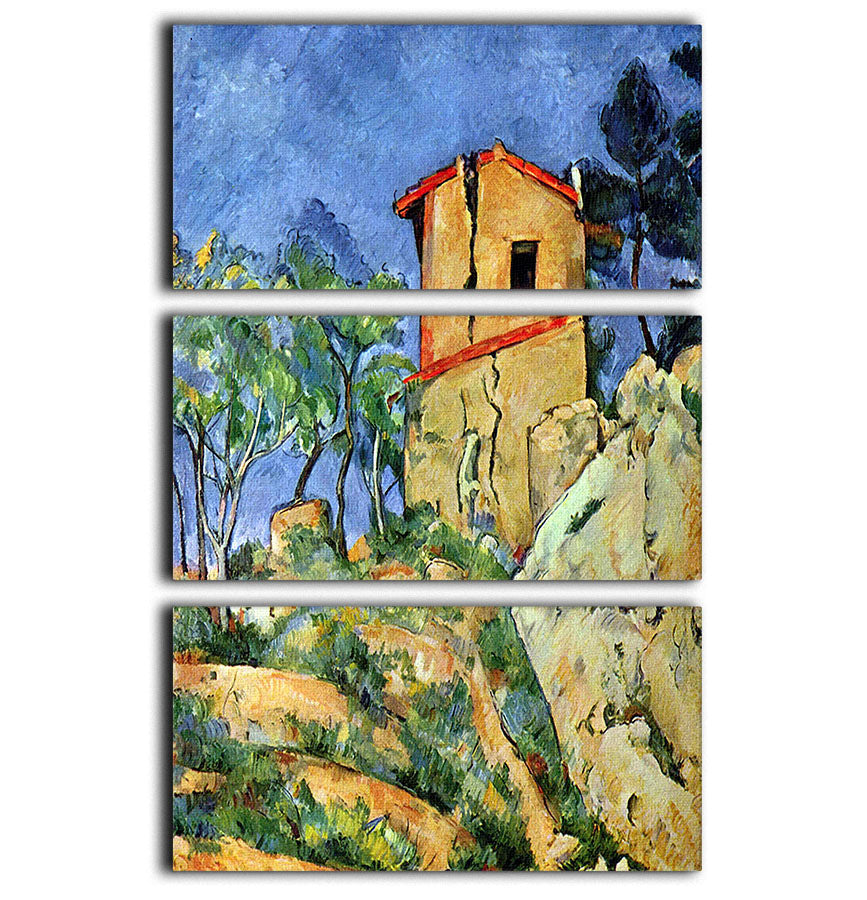 House with Walls by Cezanne 3 Split Panel Canvas Print - Canvas Art Rocks - 1