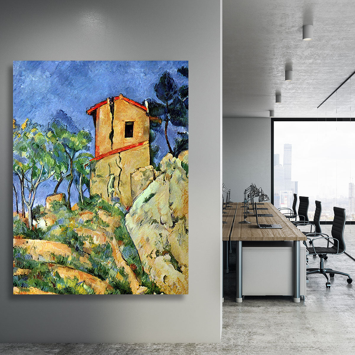 House with Walls by Cezanne Canvas Print or Poster - Canvas Art Rocks - 3