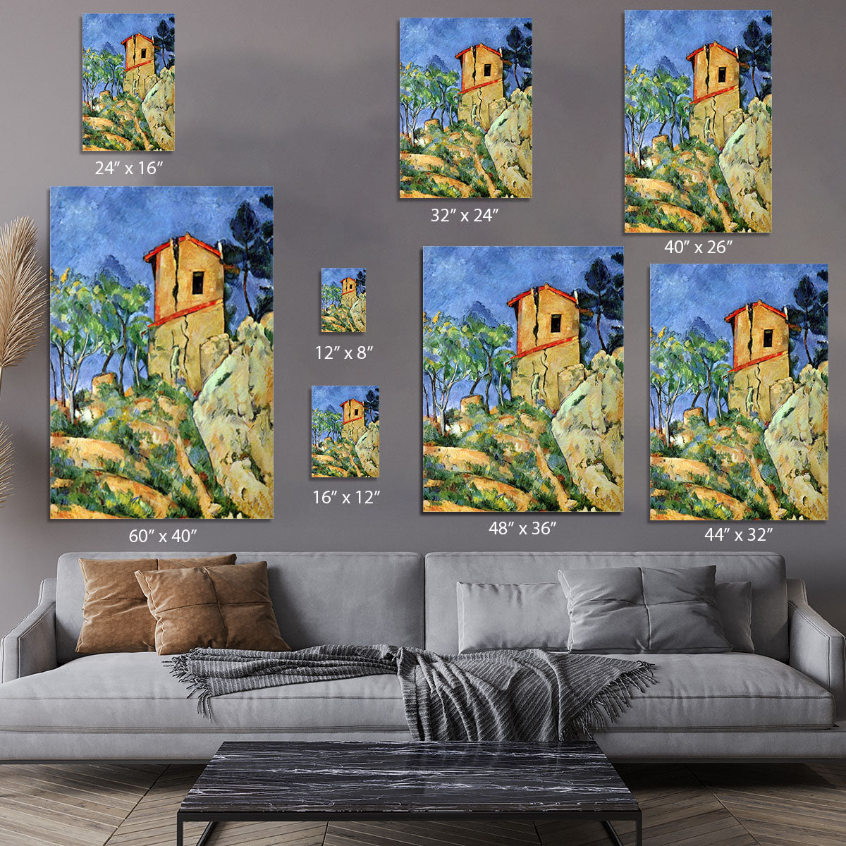 House with Walls by Cezanne Canvas Print or Poster - Canvas Art Rocks - 7