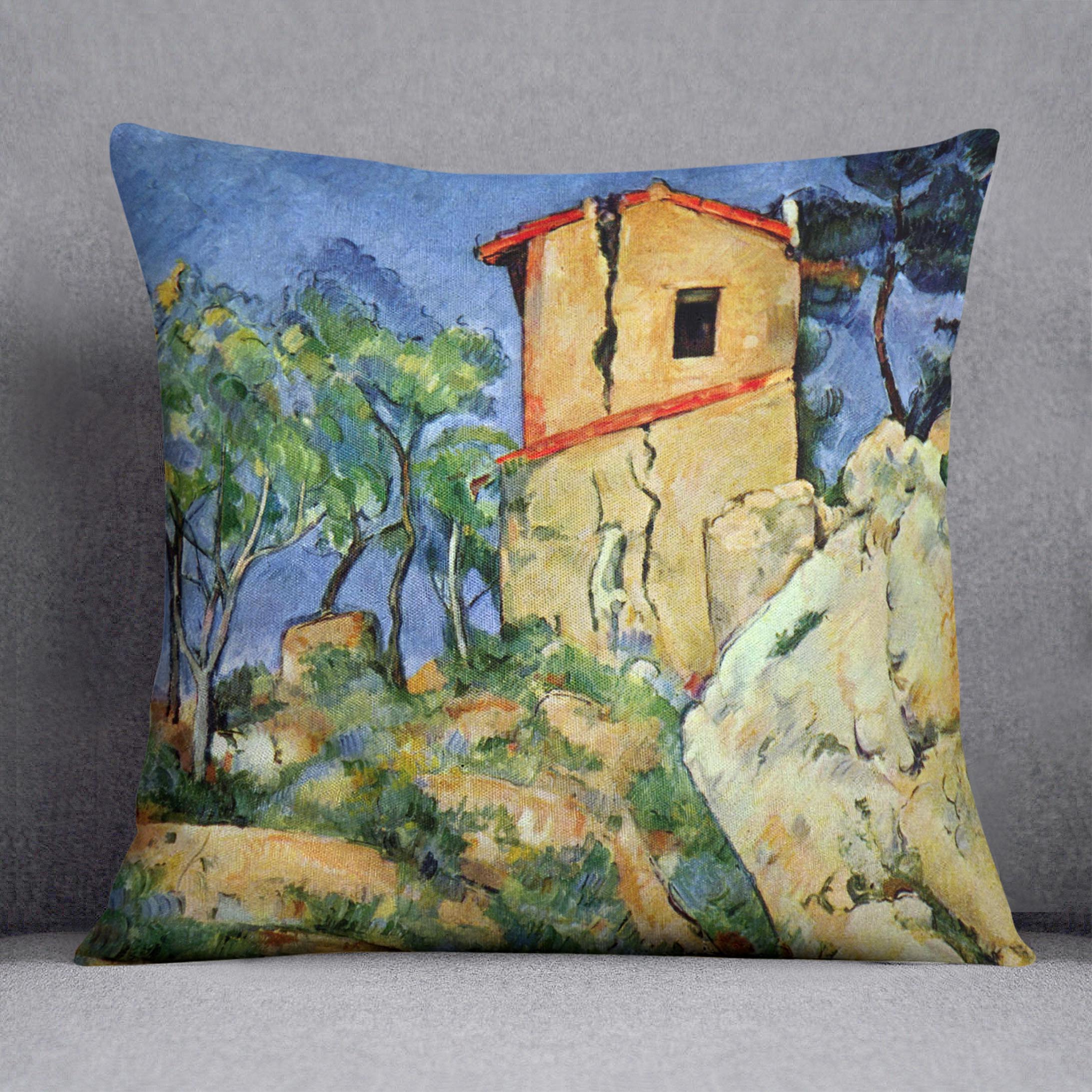 House with Walls by Cezanne Cushion - Canvas Art Rocks - 1