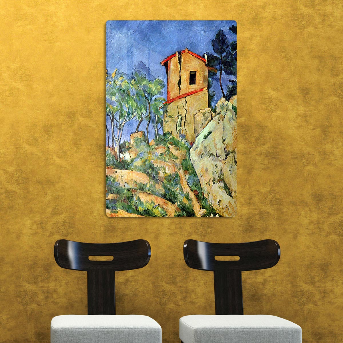 House with Walls by Cezanne Acrylic Block - Canvas Art Rocks - 2