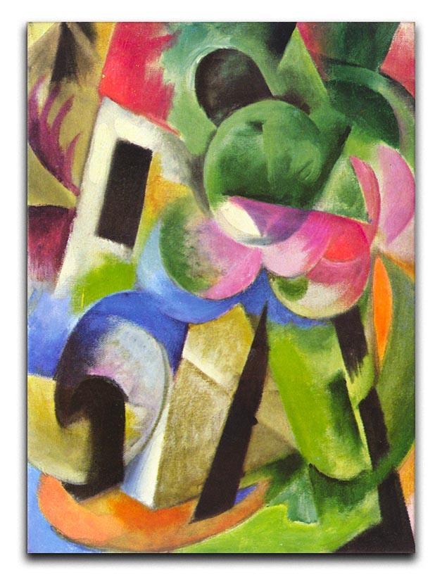 House with trees by Franz Marc Canvas Print or Poster  - Canvas Art Rocks - 1