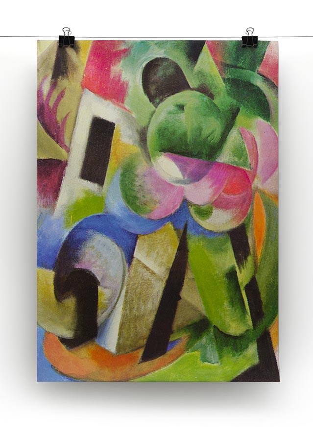 House with trees by Franz Marc Canvas Print or Poster - Canvas Art Rocks - 2