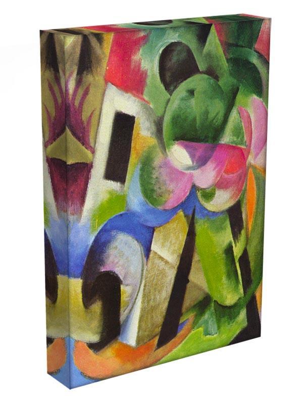 House with trees by Franz Marc Canvas Print or Poster - Canvas Art Rocks - 3