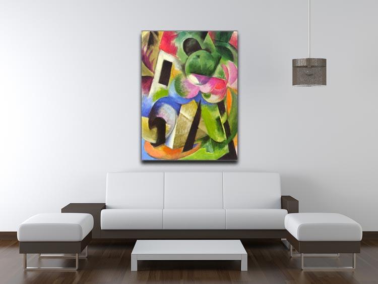 House with trees by Franz Marc Canvas Print or Poster - Canvas Art Rocks - 4