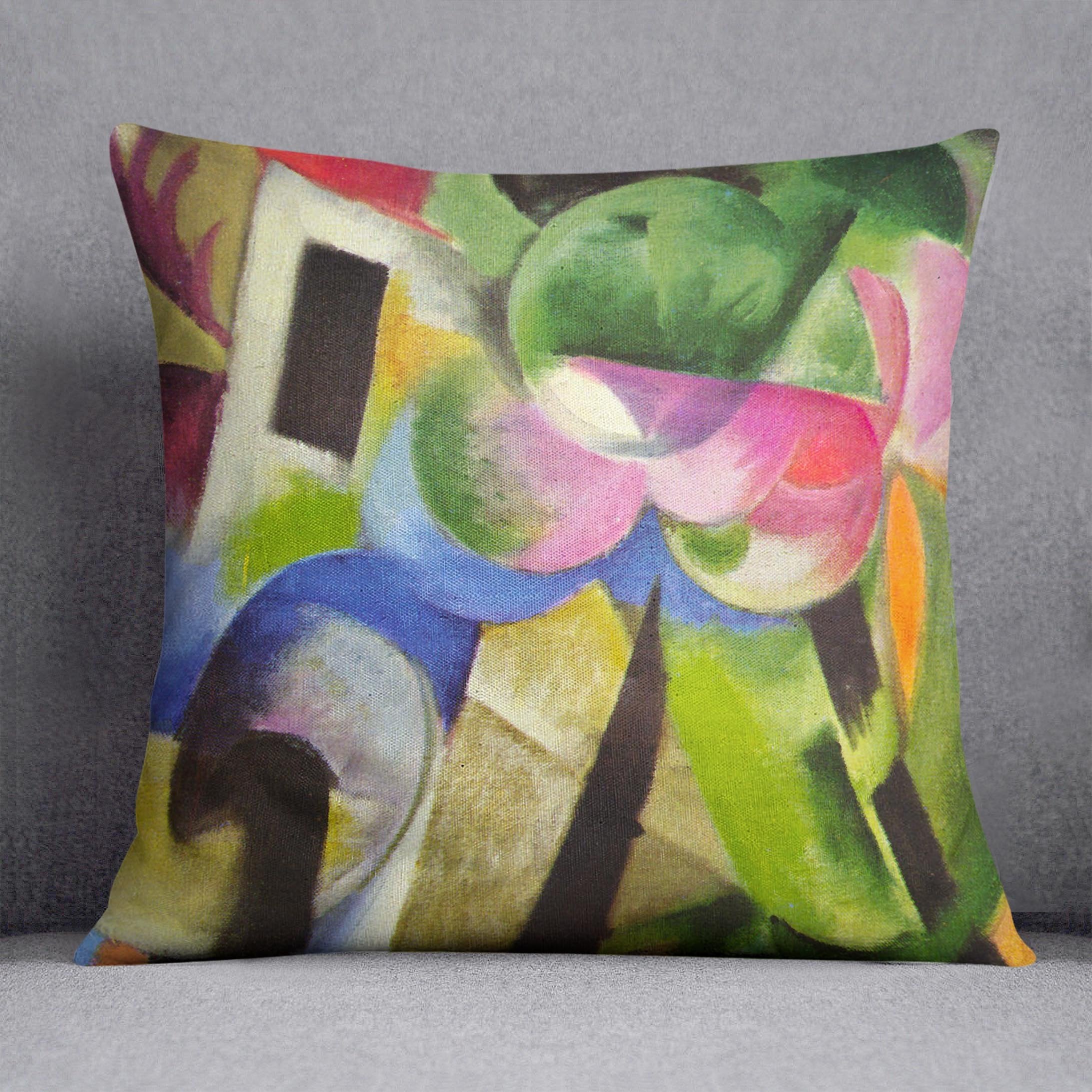 House with trees by Franz Marc Throw Pillow