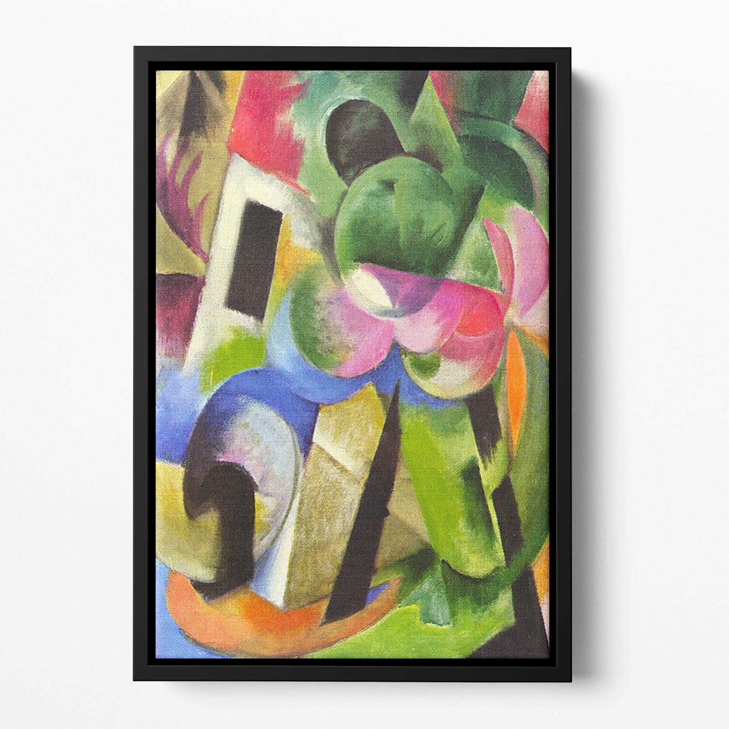 House with trees by Franz Marc Floating Framed Canvas