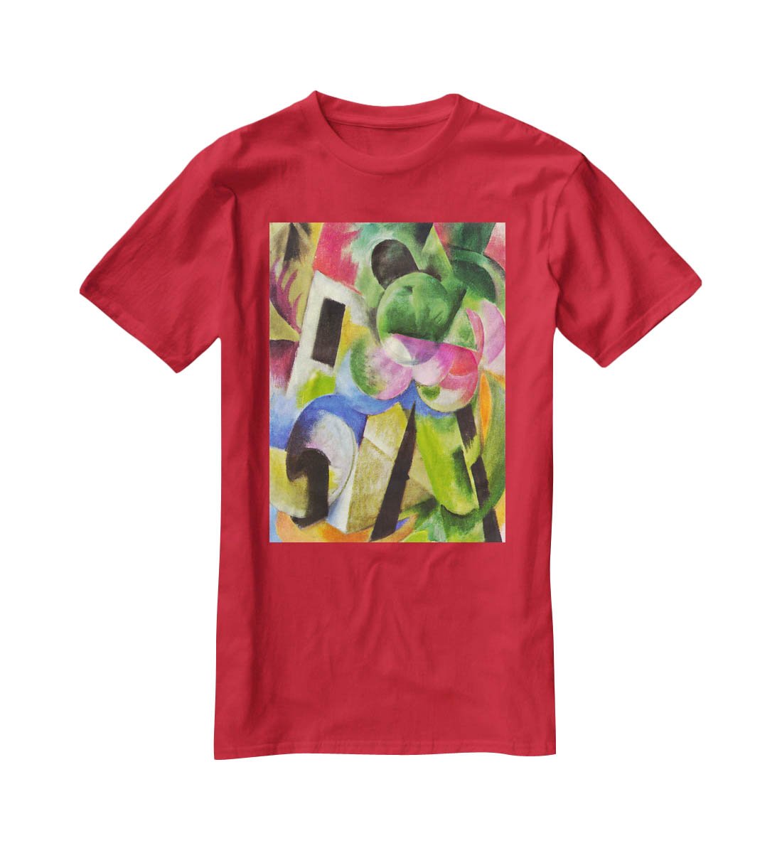House with trees by Franz Marc T-Shirt - Canvas Art Rocks - 4