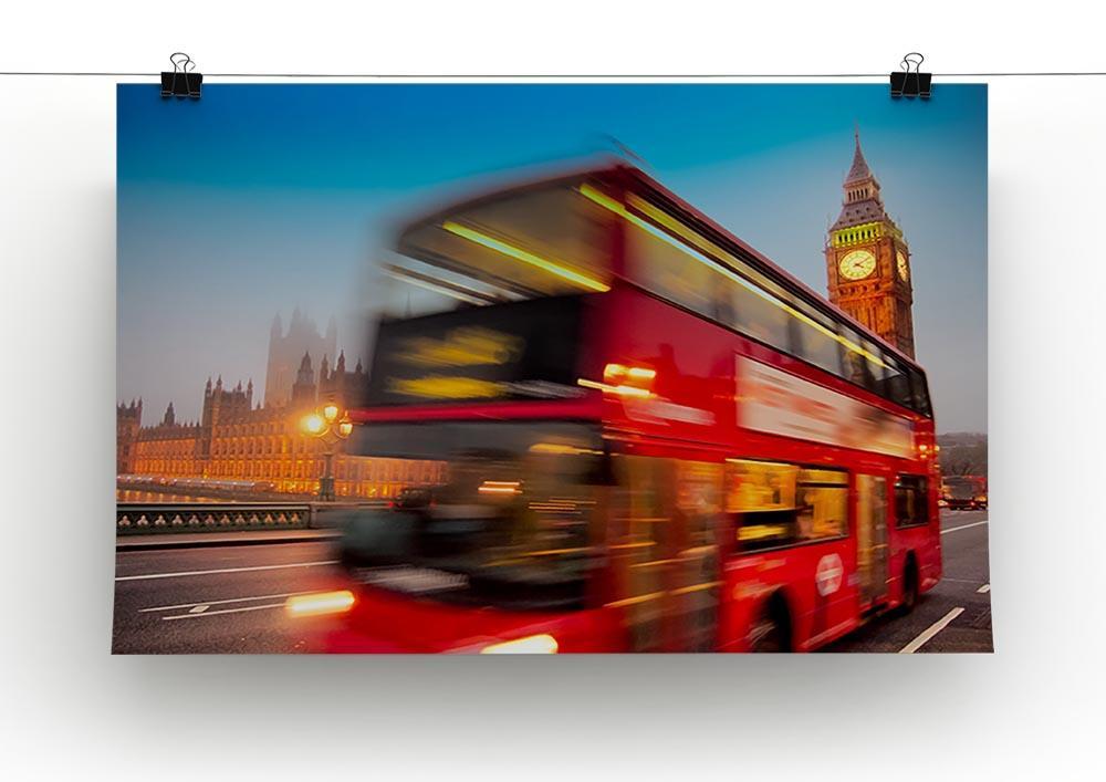 Houses Of Parliament red double-decker bus Canvas Print or Poster - Canvas Art Rocks - 2