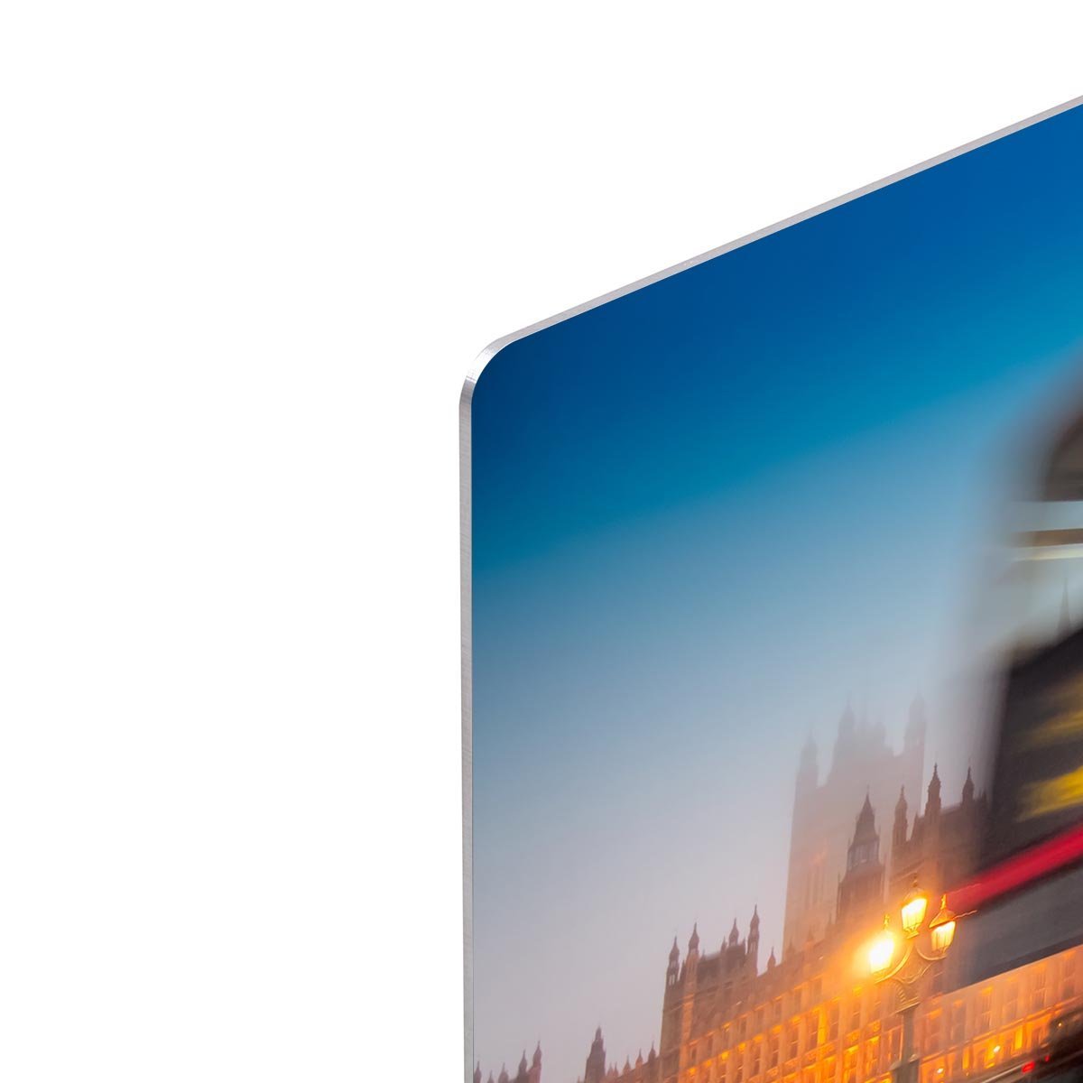 Houses Of Parliament red double-decker bus HD Metal Print