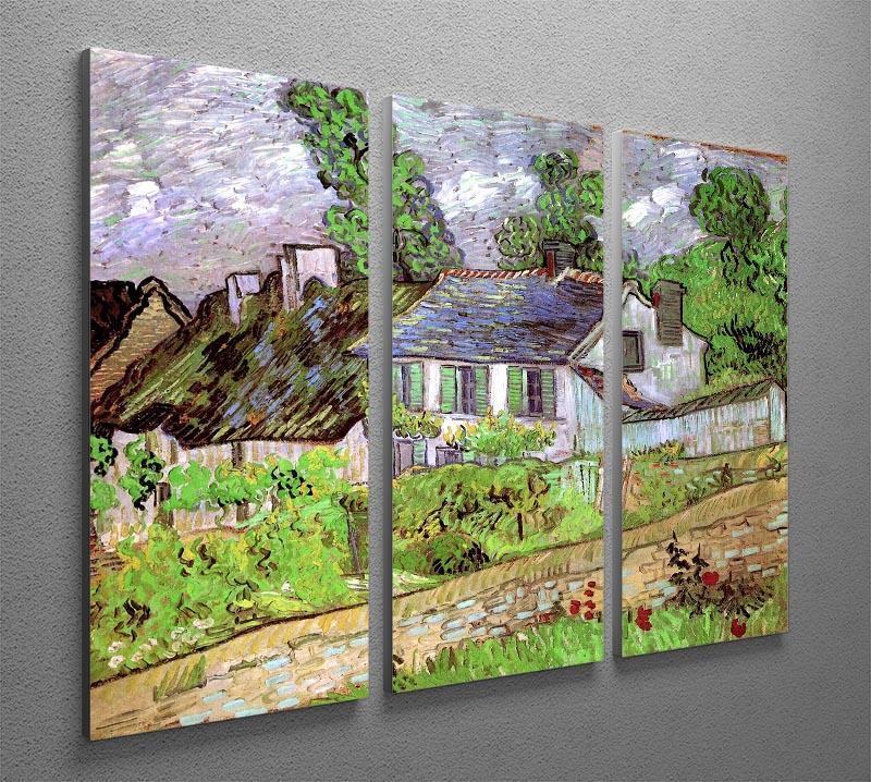 Houses in Auvers 2 by Van Gogh 3 Split Panel Canvas Print - Canvas Art Rocks - 4