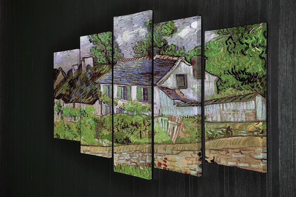 Houses in Auvers 2 by Van Gogh 5 Split Panel Canvas - Canvas Art Rocks - 2