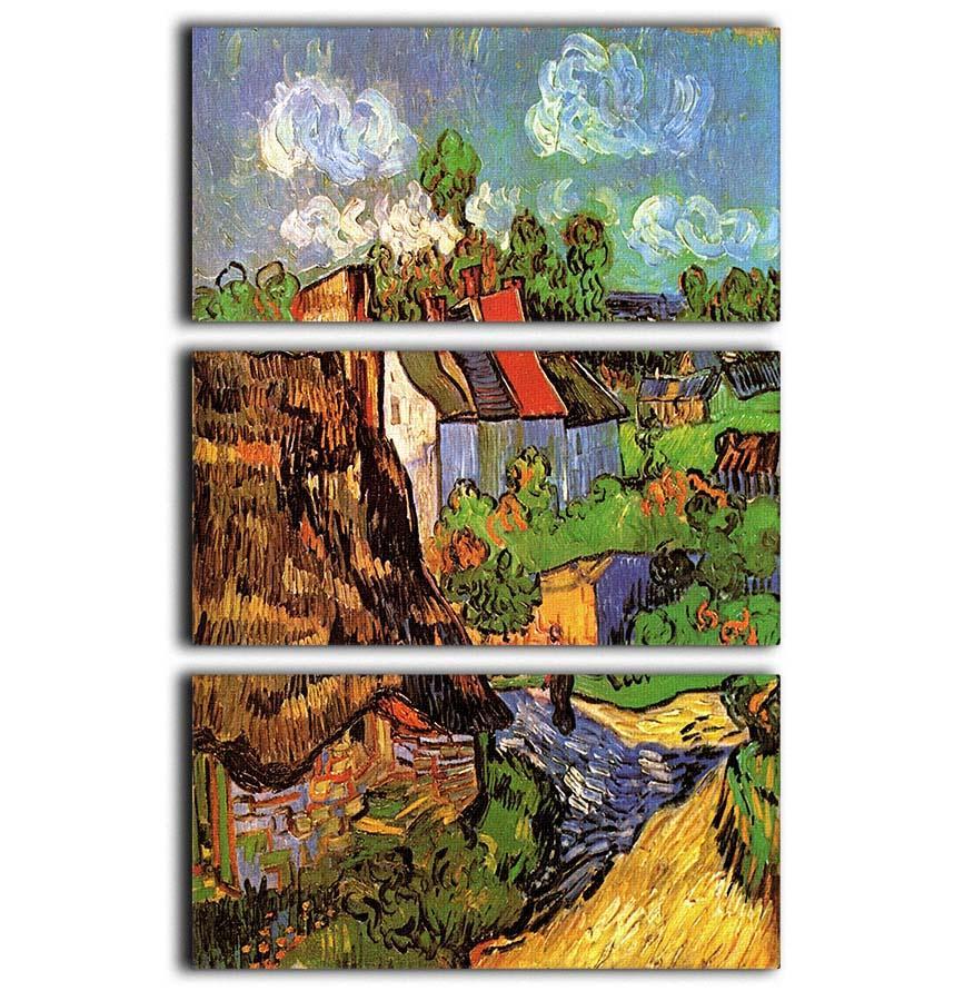 Houses in Auvers by Van Gogh 3 Split Panel Canvas Print - Canvas Art Rocks - 1