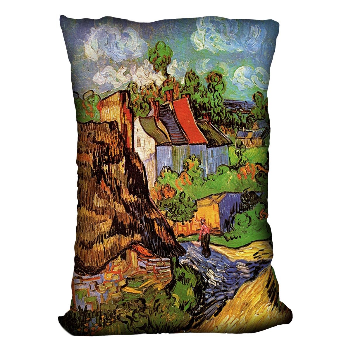 Houses in Auvers by Van Gogh Throw Pillow