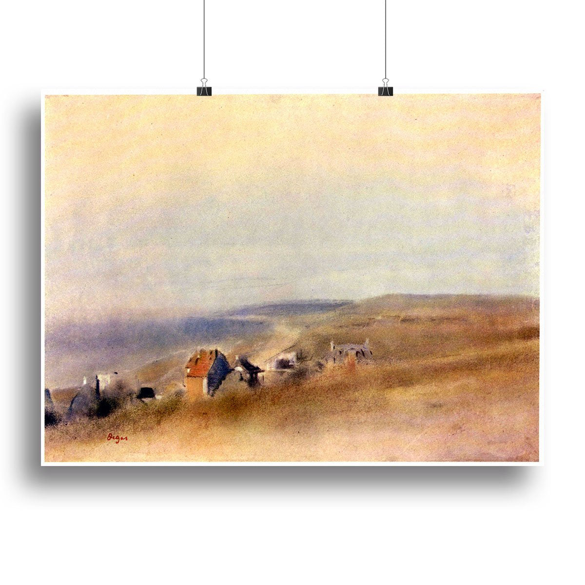 Houses on cliffs above a bay by Degas Canvas Print or Poster