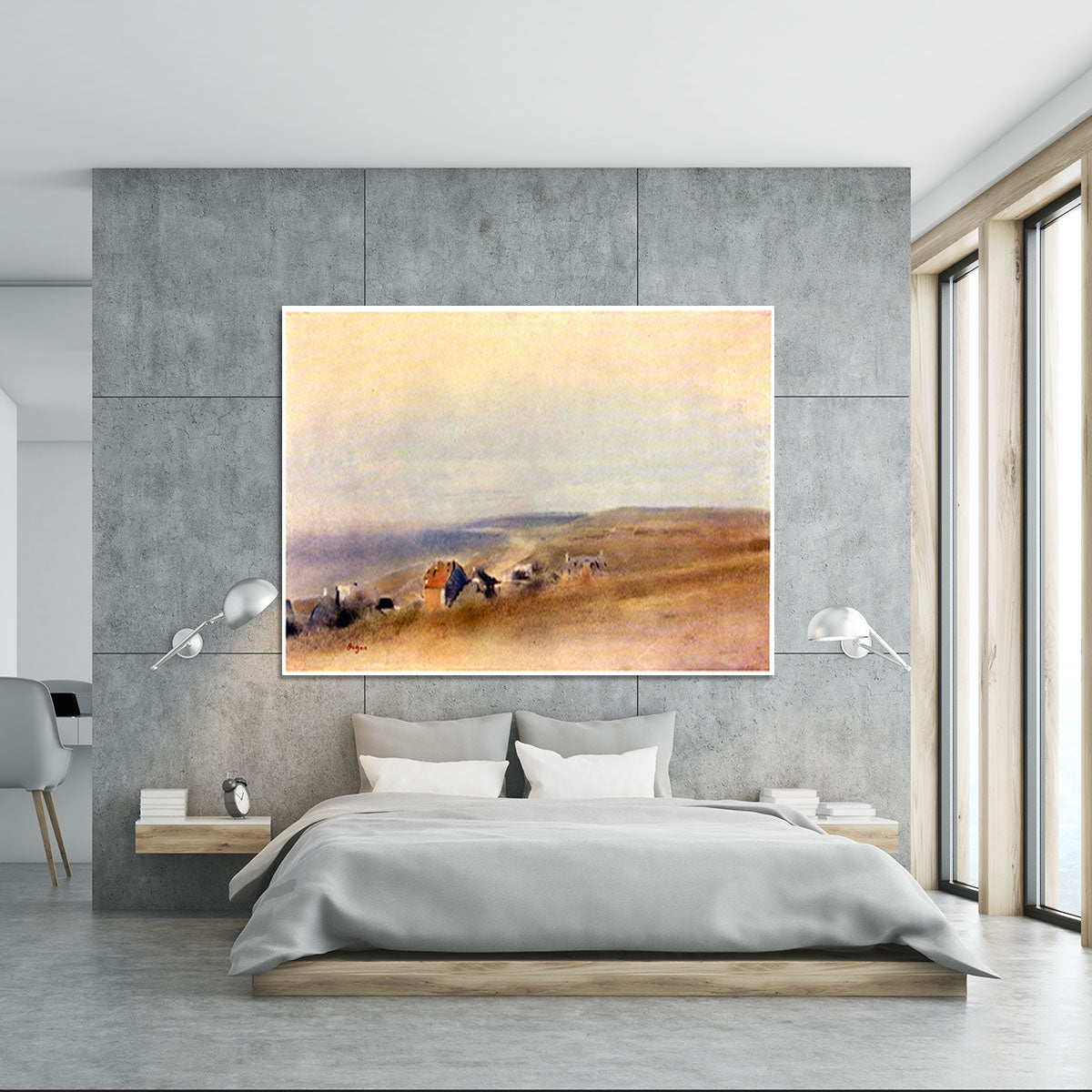Houses on cliffs above a bay by Degas Canvas Print or Poster - Canvas Art Rocks - 5