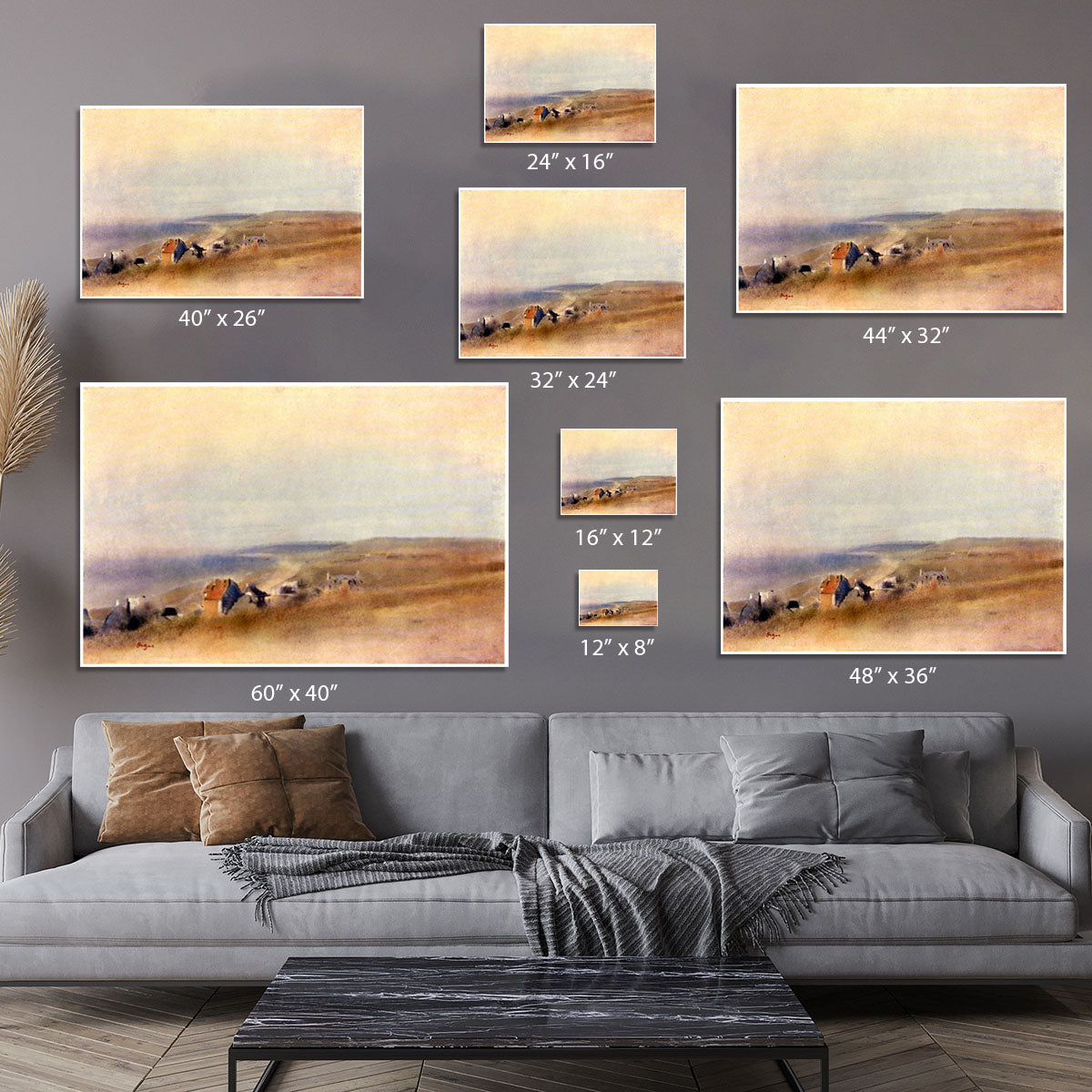 Houses on cliffs above a bay by Degas Canvas Print or Poster - Canvas Art Rocks - 7