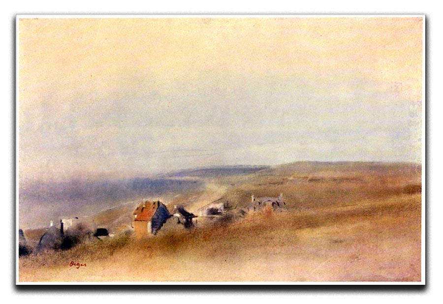 Houses on cliffs above a bay by Degas Canvas Print or Poster - Canvas Art Rocks - 1