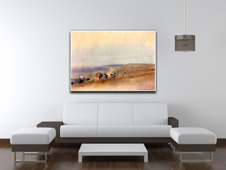 Houses on cliffs above a bay by Degas Canvas Print or Poster - Canvas Art Rocks - 4