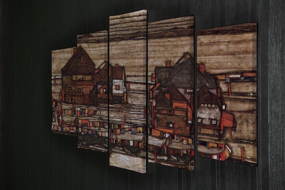 Houses with laundry lines and suburban by Egon Schiele 5 Split Panel Canvas - Canvas Art Rocks - 2