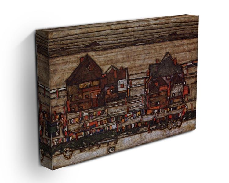 Houses with laundry lines and suburban by Egon Schiele Canvas Print or Poster - Canvas Art Rocks - 3