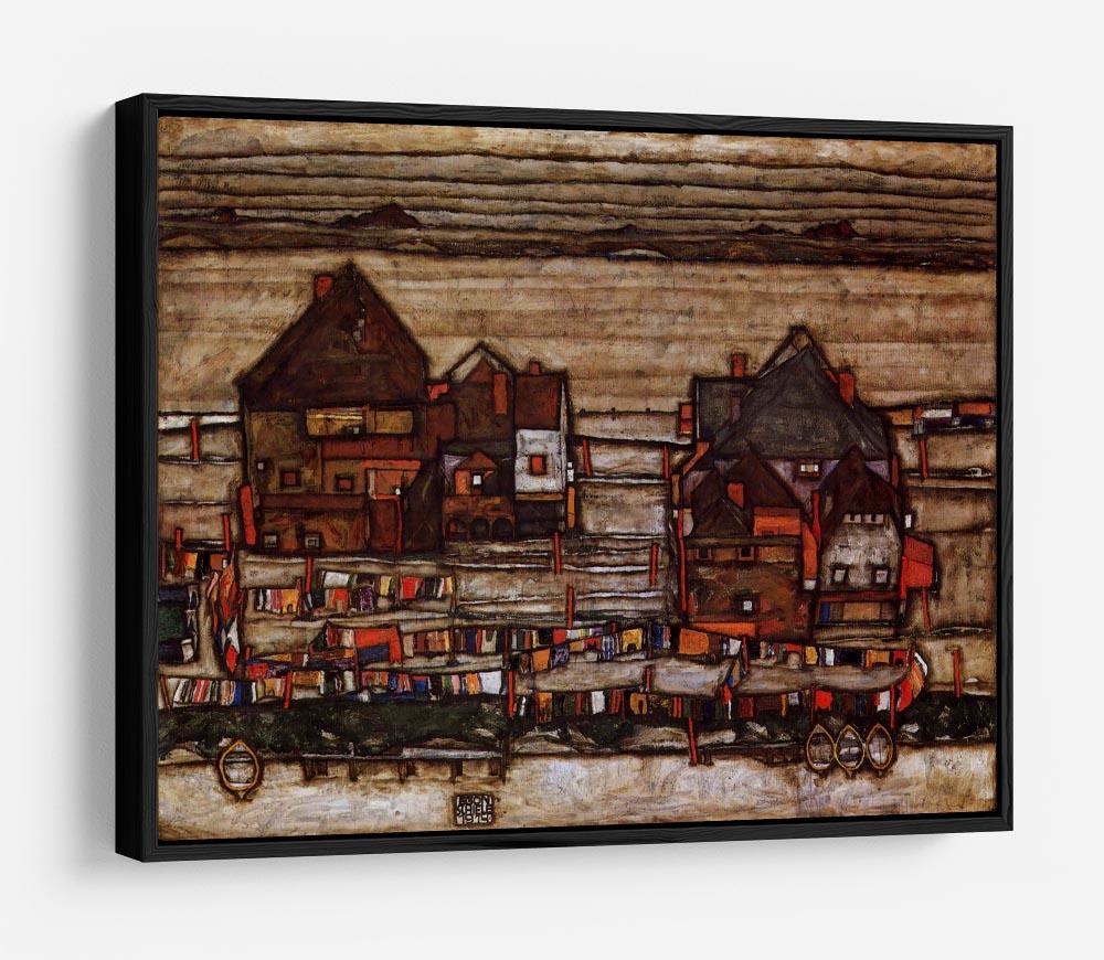 Houses with laundry lines and suburban by Egon Schiele HD Metal Print - Canvas Art Rocks - 6